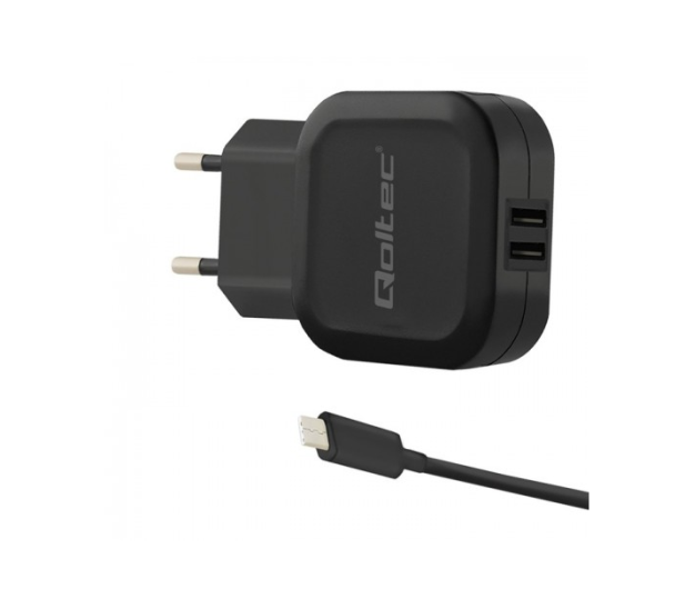Qoltec Ładowarka Sieciowa 2 x USB 3,4A 17W + USB-C - 385368 - zdjęcie